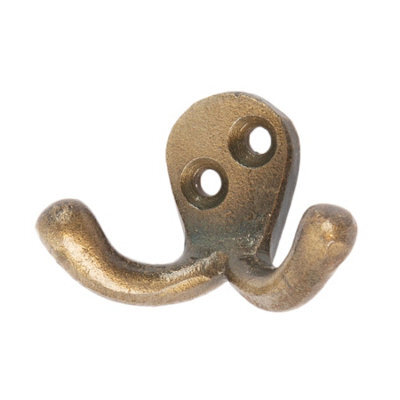 Hammer and Tongs Hammer & Tongs Double Coat Hook - W50mm X H35mm - Brass - image 1