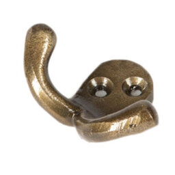 Hammer and Tongs Hammer & Tongs Double Coat Hook - W50mm X H35mm - Brass - thumbnail 3