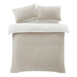 Catherine Lansfield Cosy Nori Soft Sherpa King Duvet Cover Set With Pillowcases Cream - thumbnail 5