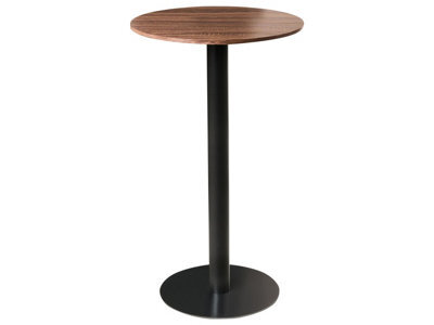 Wyld And Coco Garden Bistro Round Coffee Table 60 X 60 Cm, Dark Brown Paper Veneer Top With Black Iron Base - image 1