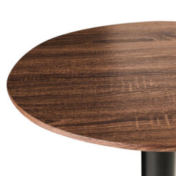 Wyld And Coco Garden Bistro Round Coffee Table 60 X 60 Cm, Dark Brown Paper Veneer Top With Black Iron Base - thumbnail 4