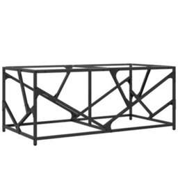 Walplus Coffee Table With Transparent Glass Top 98.5X50X41 Cm Steel - thumbnail 6