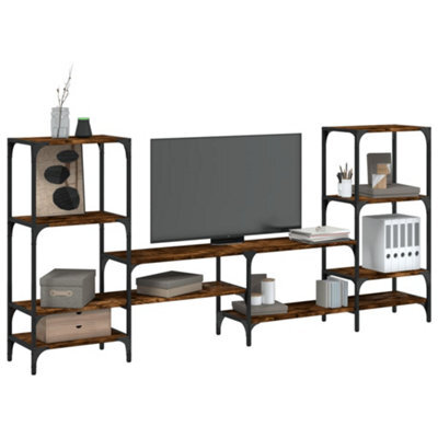 Walplus Tv Cabinet Smoked Oak 206.5X28.5X95 Cm Engineered Wood - image 1