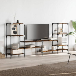 Walplus Tv Cabinet Smoked Oak 206.5X28.5X95 Cm Engineered Wood - thumbnail 4