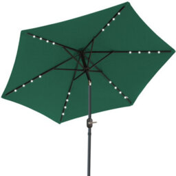 Sundaze Green 2.5M  Round Garden Parasol Umbrella Outdoor Patio Solar Led Lights Crank Tilt With Base - thumbnail 2