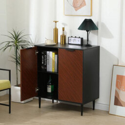 MMT Funiture Designs Mid-Century Sideboard, Console Table With Shelf, 71Cm X 81Cm White/oak Or Black - thumbnail 4