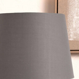 Pacific Lifestyle 40Cm Grey Tapered Poly Cotton Lampshade For Table Lamps And Floor Lamps - thumbnail 2