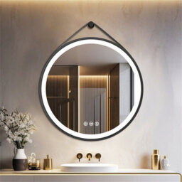 Luvodi Round 700mm Led Lighted Bathroom Mirror Anti-Fog Dimmable With Leather Belt(Non Removable) - thumbnail 6
