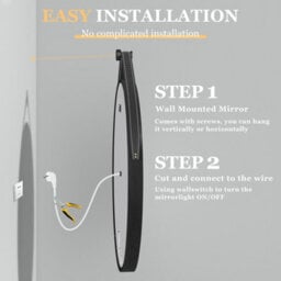 Luvodi Round 700mm Led Lighted Bathroom Mirror Anti-Fog Dimmable With Leather Belt(Non Removable) - thumbnail 9