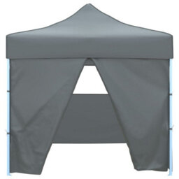 Walplus Foldable Party Tent Garden Gazebo Canopy Pop-Up With 4 Sidewalls 3X3 M Anthracite - thumbnail 3