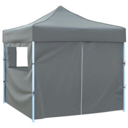 Walplus Foldable Party Tent Garden Gazebo Canopy Pop-Up With 4 Sidewalls 3X3 M Anthracite - thumbnail 2