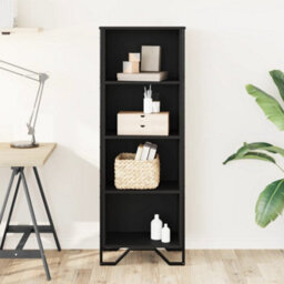 Berkfield Bookcase Black 50X31X137.5 Cm Engineered Wood - thumbnail 3