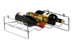 Orsina 4 Bottle Chrome Wine Rack With Side Handles, Metal Wine Holder For Countertop, Compact And Durable Design - thumbnail 2