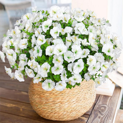 10 Pack Uv Resistant Outdoor Artificial Flowers, Fake Flower Bouquets, Artificial Plants For Outdoor And Indoor Use (White) - image 1