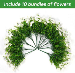 10 Pack Uv Resistant Outdoor Artificial Flowers, Fake Flower Bouquets, Artificial Plants For Outdoor And Indoor Use (White) - thumbnail 3