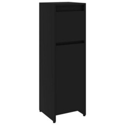 Berkfield Sturdy Bathroom Cabinet Black 30X30X95 Cm Engineered Wood - thumbnail 1