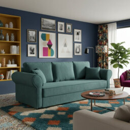 Olimpia Corduroy Sofa Bed With Storage Dl Pull Out Sleeping Function Freestanding Back 234X92X92Cm Green