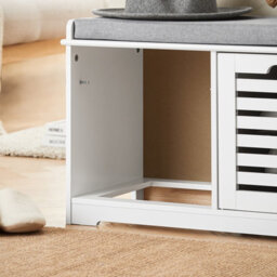 Shoe Storage Bench Shoe Cabinet With Seat Cushion And 2 Drawers Wooden Storage Unit Hallway Organiser,sobuy Fsr23-K-W,white - thumbnail 8
