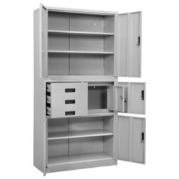 Berkfield Office Cabinet Light Grey 90X40X180 Cm Steel - thumbnail 5