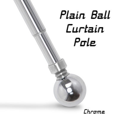 Ameha Curtain Metal Pole Extendable Curtain Rod,60mm Finials, Ring,brackets And Fitting Set (120-210Cm, 48''- 84'',chrome) - image 1