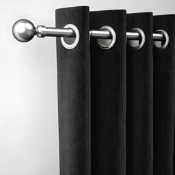 Ameha Curtain Metal Pole Extendable Curtain Rod,60mm Finials, Ring,brackets And Fitting Set (120-210Cm, 48''- 84'',chrome) - thumbnail 5
