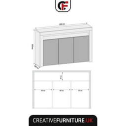 Aether Sideboard 155Cm Oak & White With High Gloss Doors And Led Lighting - Creative Furniture - thumbnail 4