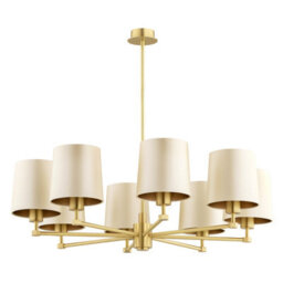 Luminosa Lighting Luminosa Princeton Multi Arm Pendant Ceiling 8 Light Beige (Gold Inside), Brushed Brass - thumbnail 2