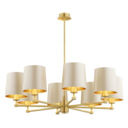 Luminosa Lighting Luminosa Princeton Multi Arm Pendant Ceiling 8 Light Beige (Gold Inside), Brushed Brass - thumbnail 1