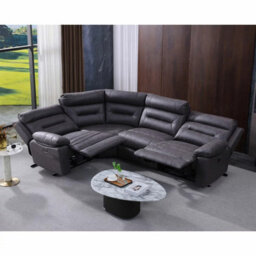 Xample Lucca Grey Fabric Power Reclining Corner Sofa 2 Recliners Usb Charging Ports Modern Comfortable Living Room Sofa Set - thumbnail 4