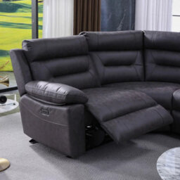 Xample Lucca Grey Fabric Power Reclining Corner Sofa 2 Recliners Usb Charging Ports Modern Comfortable Living Room Sofa Set - thumbnail 5