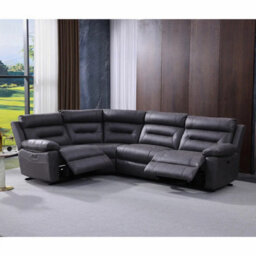 Xample Lucca Grey Fabric Power Reclining Corner Sofa 2 Recliners Usb Charging Ports Modern Comfortable Living Room Sofa Set - thumbnail 3