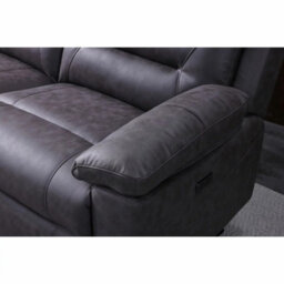 Xample Lucca Grey Fabric Power Reclining Corner Sofa 2 Recliners Usb Charging Ports Modern Comfortable Living Room Sofa Set - thumbnail 7