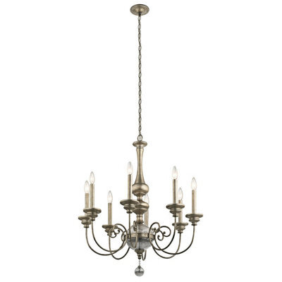 Elegant 8 Bulb Sterling Gold Chandelier With Led E14 Bulbs - image 1