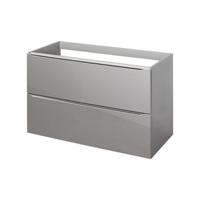 GoodHome Imandra Gloss Anthracite Wall-Mounted Bathroom Vanity Unit (H) 600mm (W) 1000mm - image 1