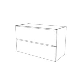 GoodHome Imandra Gloss Anthracite Wall-Mounted Bathroom Vanity Unit (H) 600mm (W) 1000mm - thumbnail 3