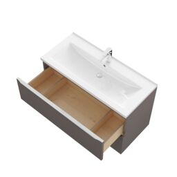 GoodHome Imandra Gloss Anthracite Wall-Mounted Bathroom Vanity Unit (H) 600mm (W) 1000mm - thumbnail 5