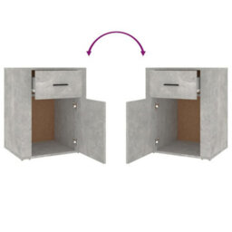 Vidaxl Bedside Cabinet Concrete Grey 50X36X60 Cm Engineered Wood - thumbnail 9