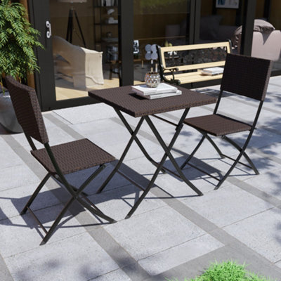 Lassic Garden Vida Capri Brown 2 Seater Rattan Garden Outdoor Ukfr Bistro Set - image 1