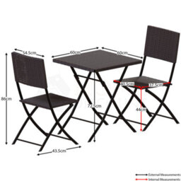 Lassic Garden Vida Capri Brown 2 Seater Rattan Garden Outdoor Ukfr Bistro Set - thumbnail 2