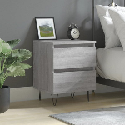 Berkfield Bedside Cabinet Grey Sonoma 40X35X50 Cm Engineered Wood - image 1