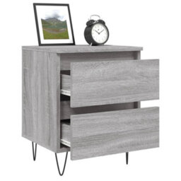 Berkfield Bedside Cabinet Grey Sonoma 40X35X50 Cm Engineered Wood - thumbnail 4