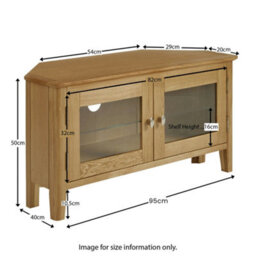 Alba Oak 95Cm Corner Tv Unit - Fully Assembled By Roseland Furniture - thumbnail 9