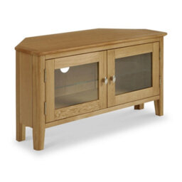 Alba Oak 95Cm Corner Tv Unit - Fully Assembled By Roseland Furniture