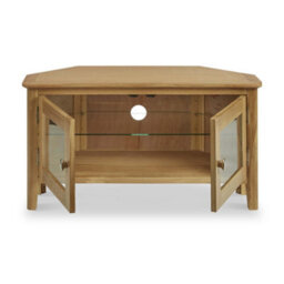 Alba Oak 95Cm Corner Tv Unit - Fully Assembled By Roseland Furniture - thumbnail 3