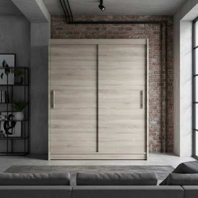 Galeria Modern Sliding Door Wardrobe 150Cm In Truffle - image 1