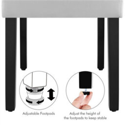 Yaheetech Set Of 2 White Faux Leather Dining Chairs With Button Tufted Backrest And Solid Wood Legs - thumbnail 8
