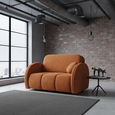 Viva Comfy Ii Living Room Sofa Bed With Storage Chipboard Frame Foam Mattress Metal Legs 132X103X85Cm Orange - image 1