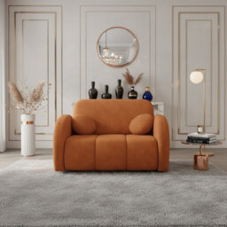 Viva Comfy Ii Living Room Sofa Bed With Storage Chipboard Frame Foam Mattress Metal Legs 132X103X85Cm Orange - thumbnail 3