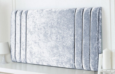 "Adore Designs Rio Crushed Velvet 6Ft Super King 20"" Headboard - Silver"