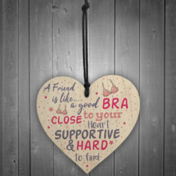 Red Ocean Handmade Novelty Friendship Best Friend Gift Wooden Heart Thank You Chic Plaque Keepsake Gift For Her - thumbnail 2